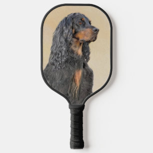 Gordon Setter Painting - Cute Original Dog Art Pickleball Paddle