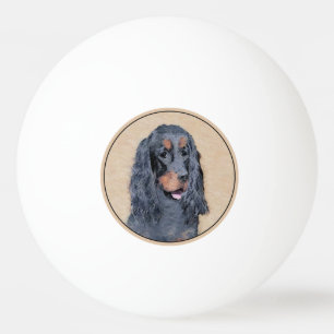 Gordon Setter Painting - Cute Original Dog Art Ping Pong Ball