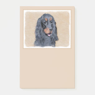 Gordon Setter Painting - Cute Original Dog Art Post-it Notes