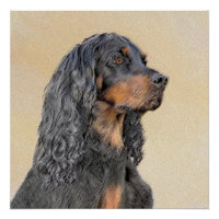 Gordon Setter Painting - Cute Original Dog Art