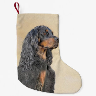 Gordon Setter Painting - Cute Original Dog Art Small Christmas Stocking