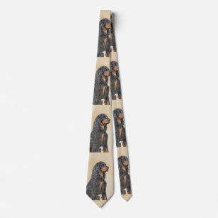 Gordon Setter Painting - Cute Original Dog Art Tie
