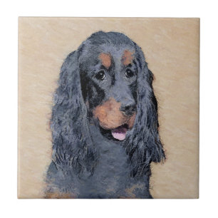Gordon Setter Painting - Cute Original Dog Art Tile