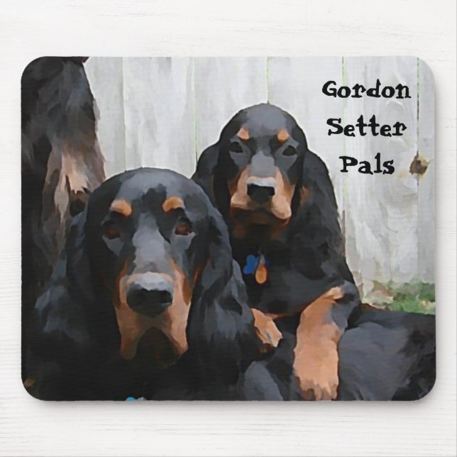 Gordon Setter Pals Painting on a Mousepad (Front)
