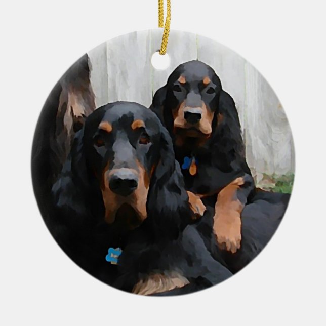 Gordon Setter Pals Painting Ornament (Front)