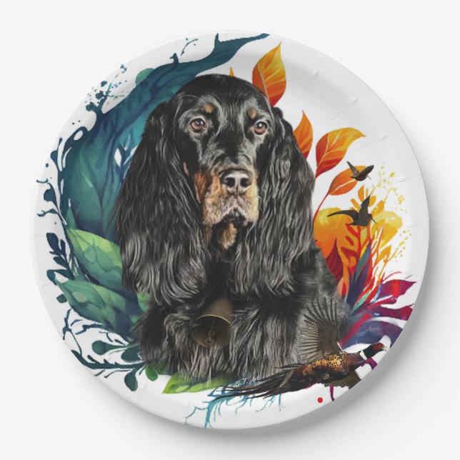 Gordon Setter  Paper Plate (Front)