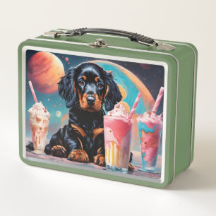 Gordon Setter Puppy N Milkshakes Metal Lunch Box
