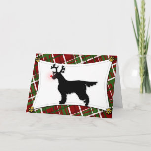 Gordon Setter Reindeer Christmas Card