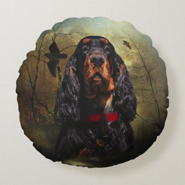 Gordon Setter    Round Cushion (Front)