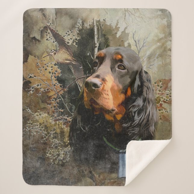 Gordon Setter  Sherpa Blanket (Front)
