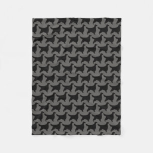Gordon Setter Silhouettes Pattern Fleece Blanket