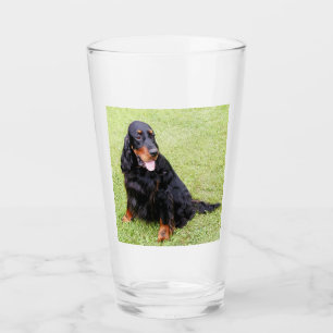 gordon setter sitting glass