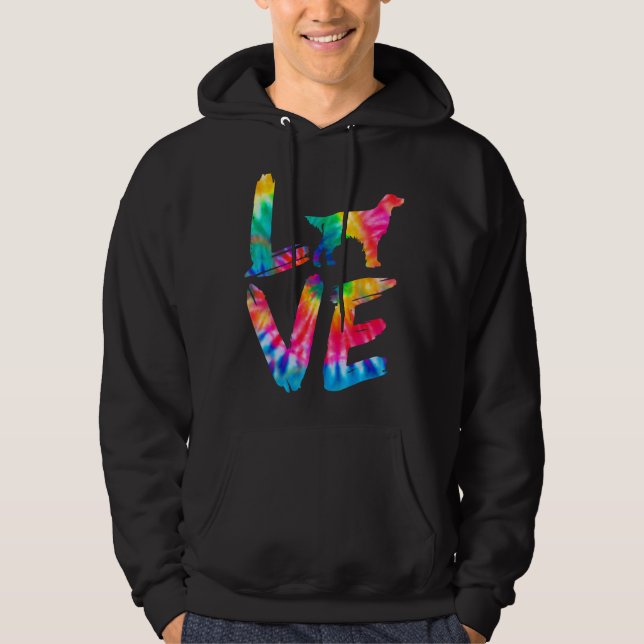 Gordon Setter Tie Dye Love Dog Mum Dad Hoodie (Front)