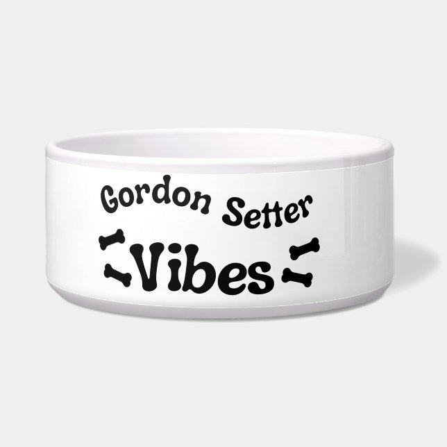 Gordon Setter Vibes Ceramic Dog Bowl  (Left)