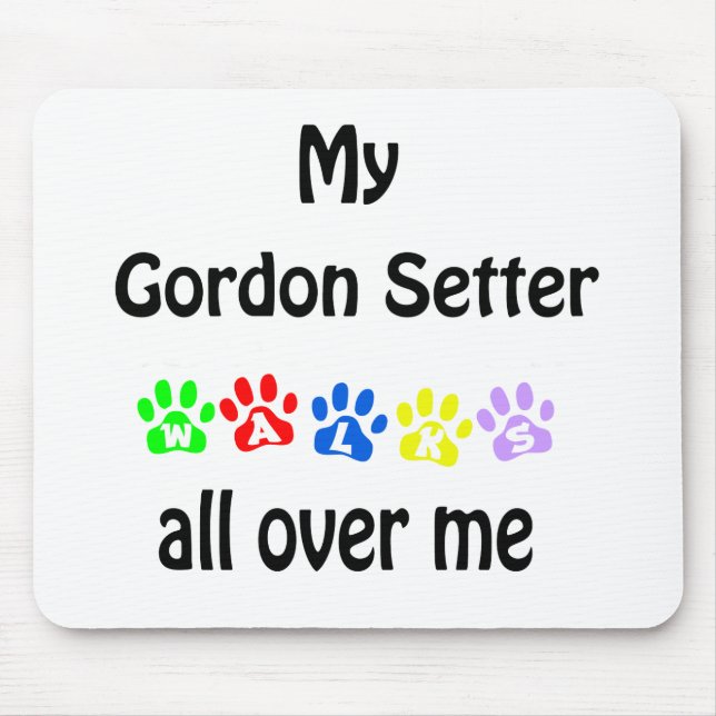 Gordon Setter Walks Design Mouse Pad (Front)
