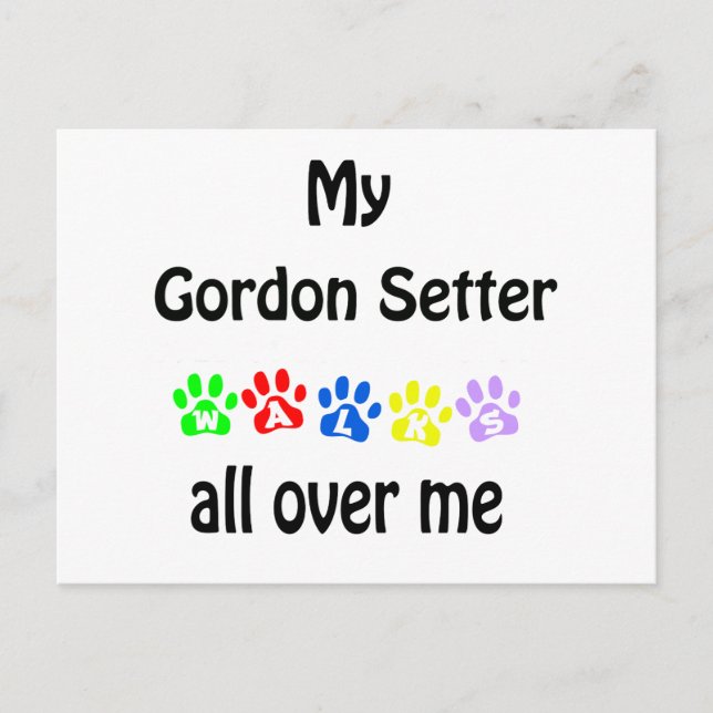 Gordon Setter Walks Design Postcard (Front)