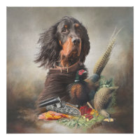 Gordon setter with pheasants, Art