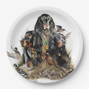 Gordon Setters , Passion for Birds , Art Paper Plate