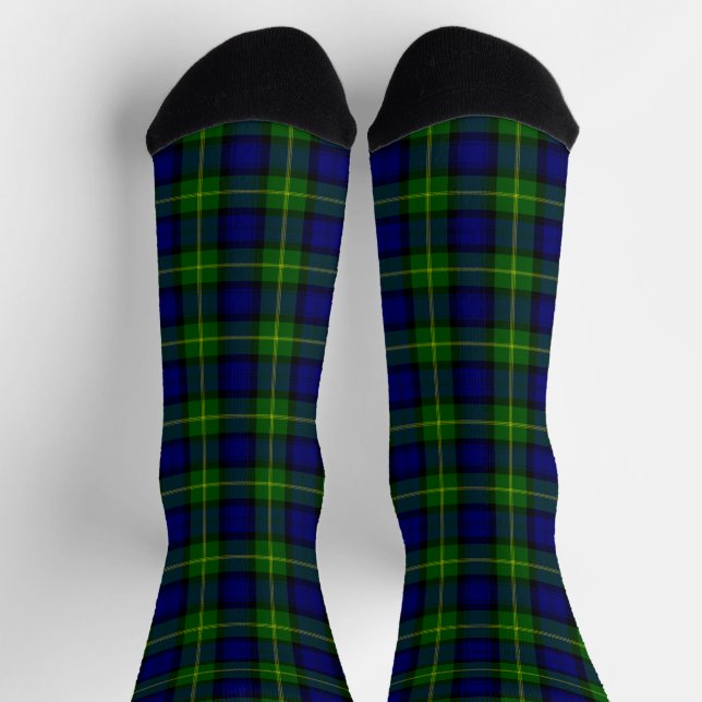 Gordon tartan blue green plaid socks (Top)