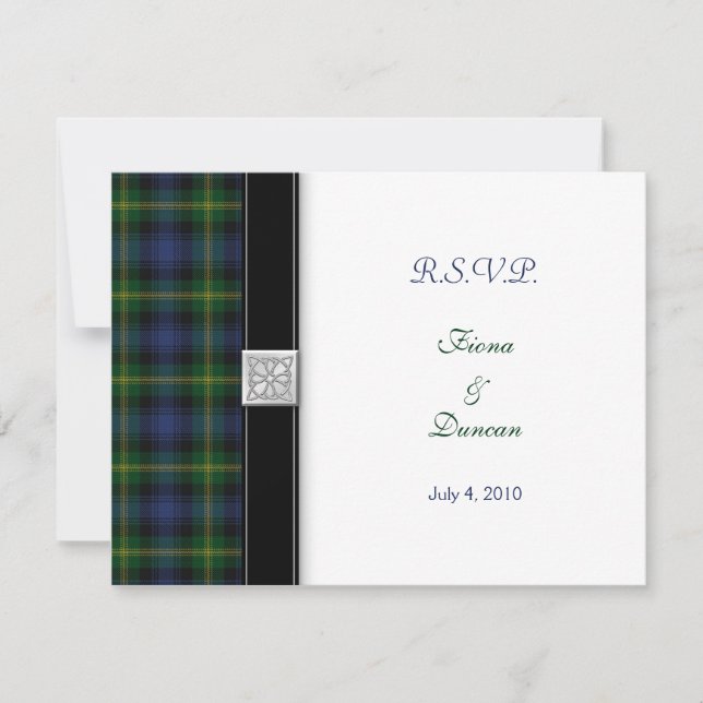 Gordon Tartan Celtic Wedding Response Card (Front)