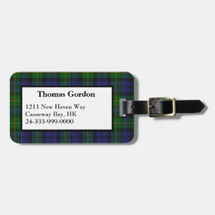 Gordon Tartan Plaid Luggage Tag