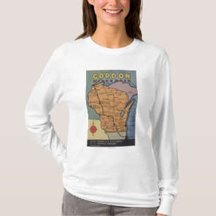 Gordon, Wisconsin - Large Letter Scenes T-Shirt
