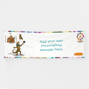 Gordy, goanna juggler banner