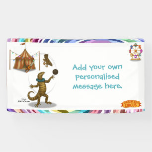 Gordy, goanna juggler banner