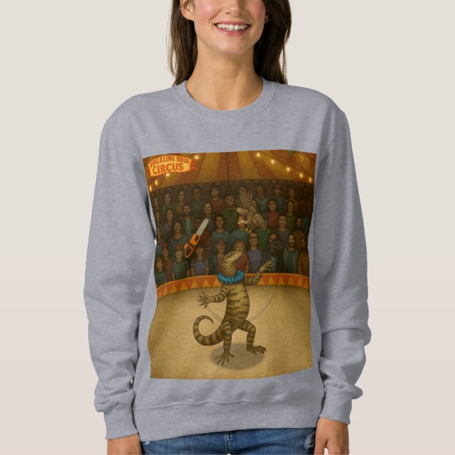 Gordy, goanna juggler sweatshirt (Front)