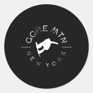 Gore Mountain New York Vintage Retro Snowboarding Classic Round Sticker