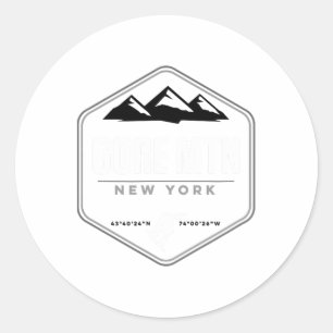 Gore Mountain Ny Snowboard T Classic Round Sticker