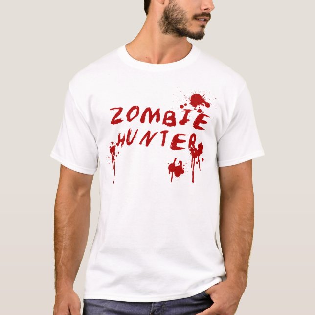 Gorey Zombie Hunter Tshirt - Walking Dead Horror (Front)