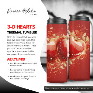 Gorgeous 3-D Hearts Love Thermal Tumbler
