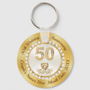 Gorgeous, 50th Anniversary Favours CHEAP, Golden Key Ring