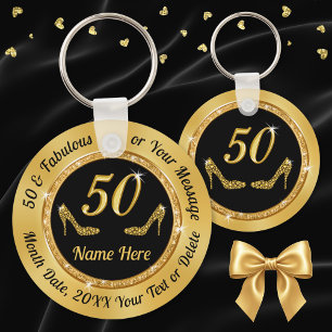 Gorgeous 50th Birthday Party Favours for Her Key Ring