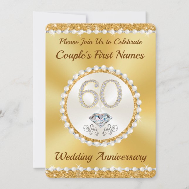 Gorgeous, 60th Wedding Anniversary Invitations (Front)