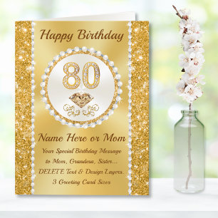Gorgeous, 80th Birthday Card for Mum, Gramma, Her