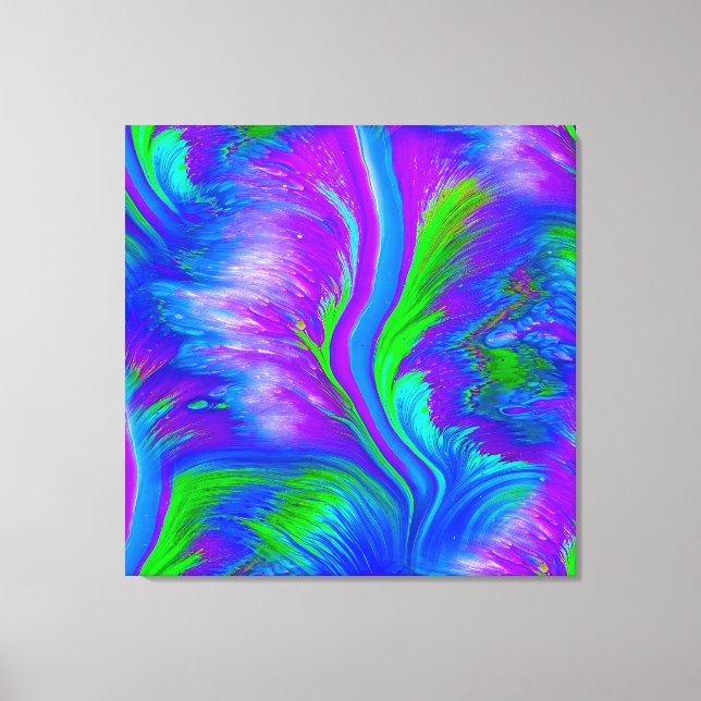 Gorgeous Abstract in Blue, Purple, and Green Canvas Print (Front)