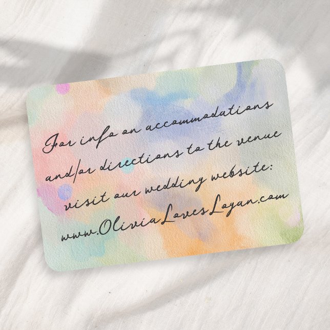Gorgeous Abstract Watercolor Modern Script Wedding Enclosure Card (Creator Uploaded)