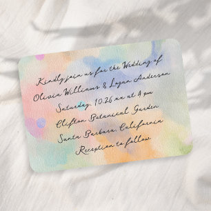Gorgeous Abstract Watercolor Modern Script Wedding Invitation