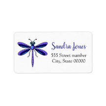 Gorgeous address labels dragonfly