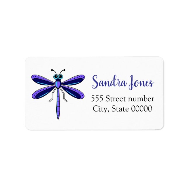 Gorgeous address labels dragonfly (Front)