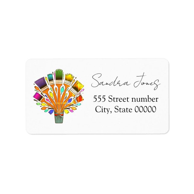 Gorgeous address labels painter/artist (Front)