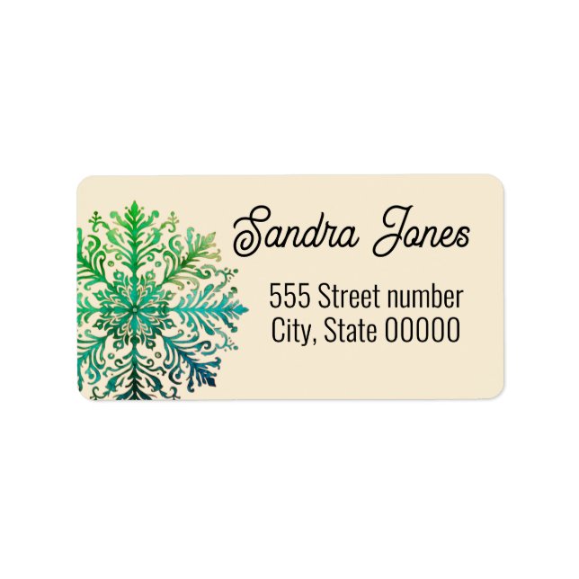 Gorgeous address labels snowflake (Front)