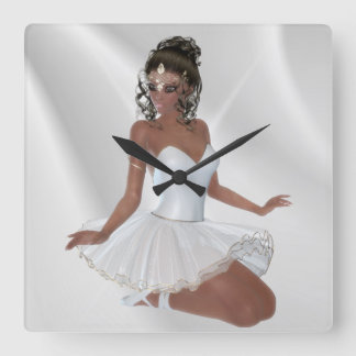 Gorgeous African American Ballerina Square Wall Clock