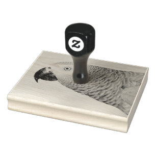 Gorgeous African Grey Parrot Rubber Stamp