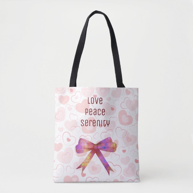 Gorgeous and Embellishing Shimmery Ribbon Tote Bag (Front)