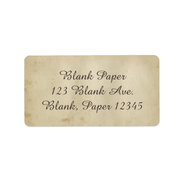 Gorgeous Antique Stained Paper 1800's Inspired Label (Front)