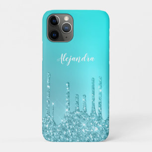 Gorgeous aqua blue mint & turquoise glitter drips Case-Mate iPhone case
