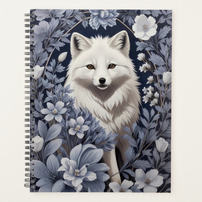 Gorgeous Arctic Fox William Morris Inspired Planner (Front)